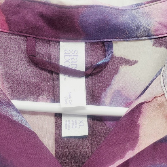 Above Stars New With Tag Light Weight Buttoned Front Short Sleeve Sleep Shirt - Picture 5 of 5